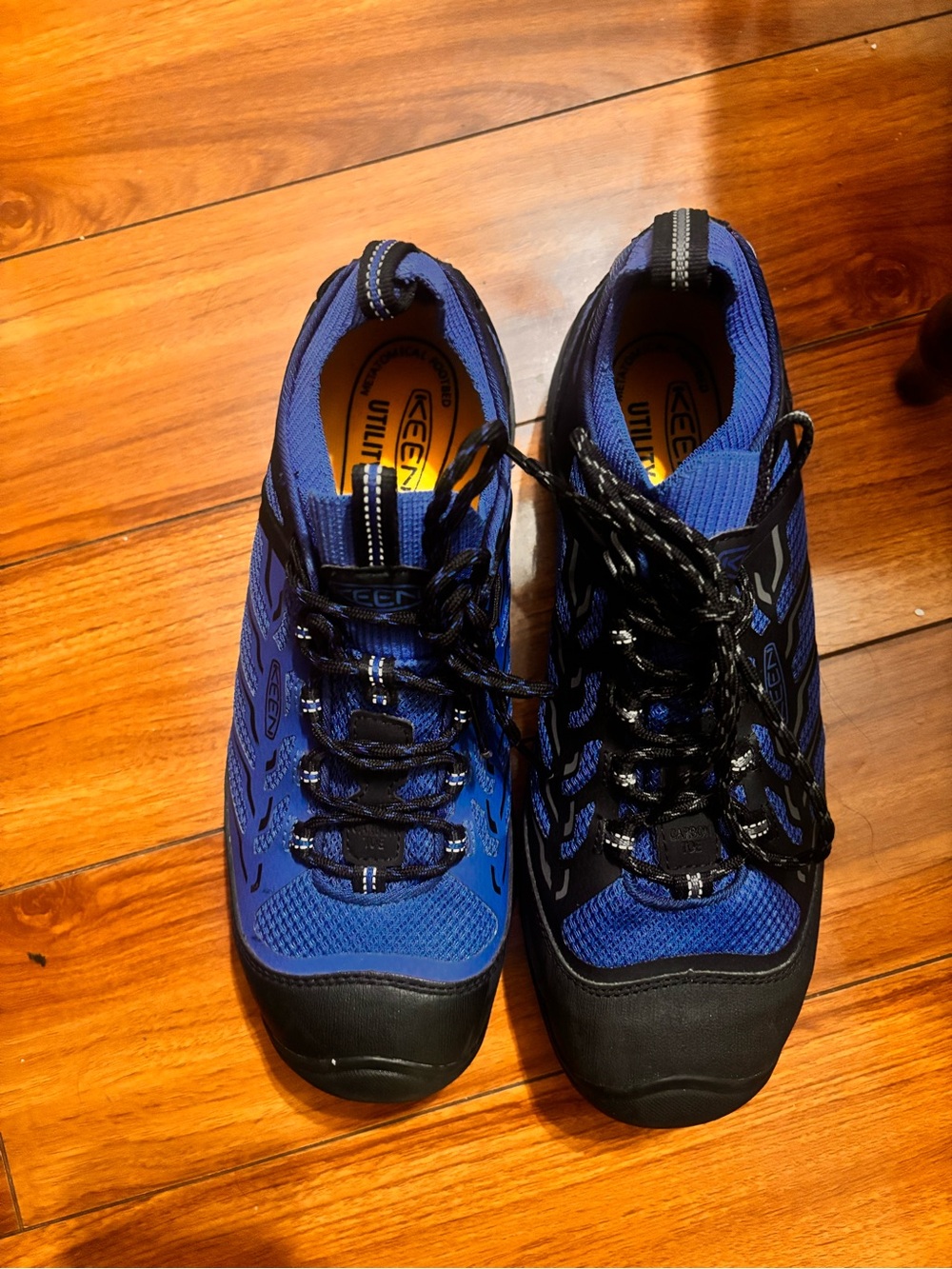 Keen Men's Royal Blue and Black utility   Stell toe Work Shoes size 9.5